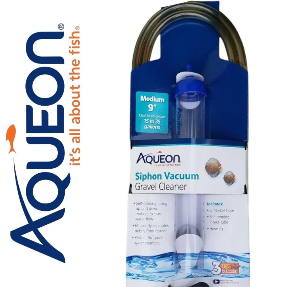 New Aqueon Aquarium Fish Tank Siphon Vacuum Gravel Cleaner Hand Syphon Pump Hose